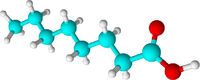 Каприловая кислота: вид молекулы