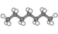 Гептан: вид молекулы