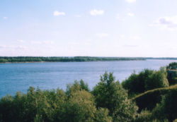Река Вычегда в своей нижней части у села Ирта