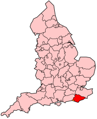 Графство Восточный Суссекс на карте Англии