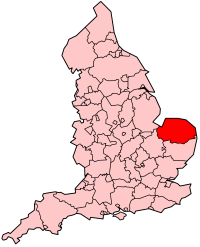 Графство Норфолк на карте Англии