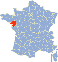 Департамент Луара Атлантическая на карте Франции