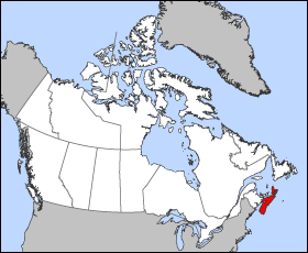 Новая Шотландия на карте Канады
