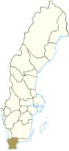 Расположение провинции Сконе в Швеции