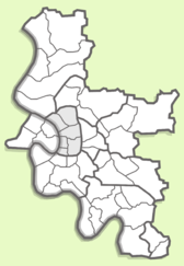 Местоположение округа 01 на карте Дюссельдорфа