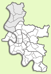 Местоположение округа 05 на карте Дюссельдорфа