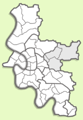 Местоположение округа 07 на карте Дюссельдорфа
