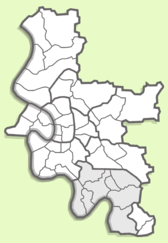 Местоположение округа 09 на карте Дюссельдорфа