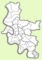Местоположение округа 10 на карте Дюссельдорфа