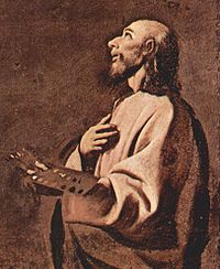Предполагаемый автопортрет Сурбарана. Деталь картины «Апостол Лука-живописец перед Распятием» (1630—1639, Прадо)