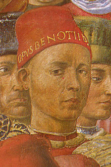 Автопортрет. 1459 год. Фрагмент фрески «Путешествие Волхвов» из капеллы Волхвов в Палаццо Медичи-Риккарди