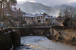 Река Вырбица в городе Златоград, Болгария