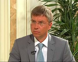 Кадр из интервью с Дмитрием Медведевым 30 августа 2009 года