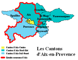 Кантон на карте департамента Буш-дю-Рон