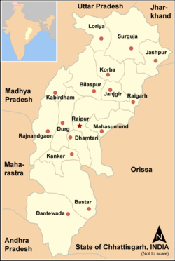 Джанджгир-Чампа на карте