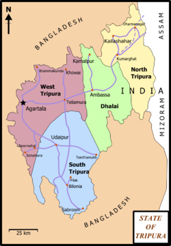 Северная Трипура на карте