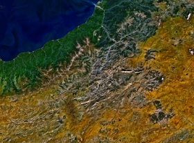 Спутниковый снимок Качкарских гор