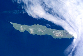 Остров Уруп. Фотография из космоса