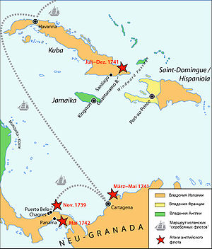 Война за ухо Дженкинса — боевые действия в Карибском бассейне