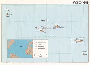 Азорские острова, карта