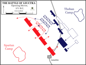 Battle of Leuctra, 371 BC - Opening moves.gif