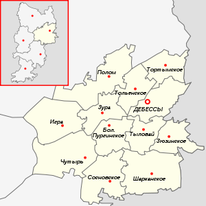 Дебёсский уезд, карта