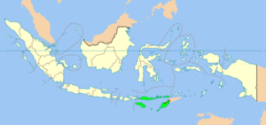 Map of Indonesia showing East Nusa Tenggara