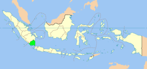 Map showing Lampung province in Indonesia