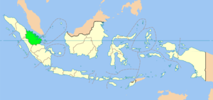 Map of Indonesia showing Riau province