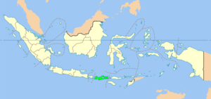 Map of Indonesia showing West Nusa Tenggara