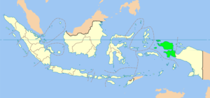 Западное Папуа на карте Индонезии