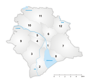 Схема районов Цюриха