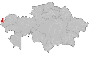 Жанибекский район на карте