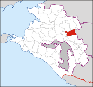 Кавказский муниципальный район на карте