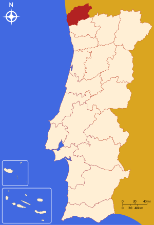 Округ Виана-ду-Каштелу на карте