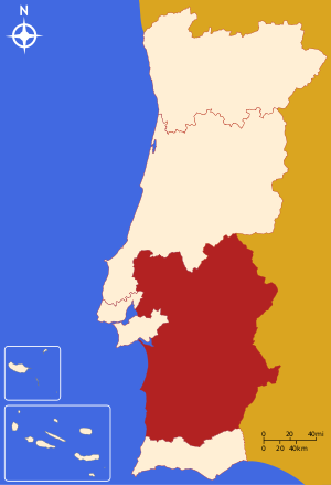 Алентежу (регион) на карте