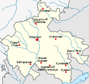 Алнашский район, карта
