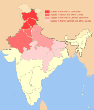 Северная Индия на карте