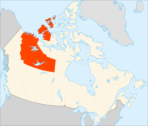 Северо-Западные территории на карте Канады