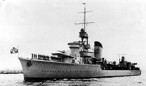 Эсминец «Гром» в 1940 году