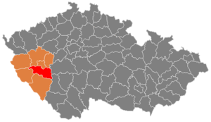 Район Пльзень-юг на карте
