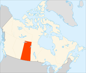 Саскачеван на карте Канады