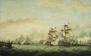 HMS Barfleur против Ville de Paris, 12 апреля 1782; Томас Уайткомб; холст, масло