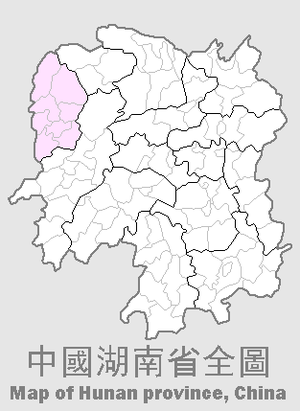 Сянси-Туцзя-Мяоский автономный округ на карте