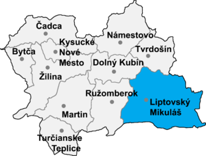Район Липтовски Микулаш на карте