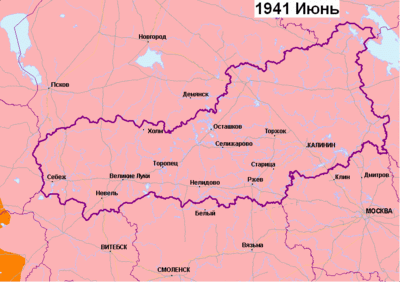 Положение армий вермахта в Калининской области 1941—42