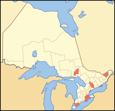 Map of Ontario SINGLE TIER MUNICIPALITIES.svg