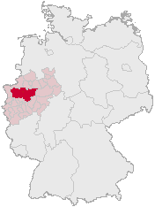 Deutschland-Karte mit hervorgehobenem Ruhrgebiet