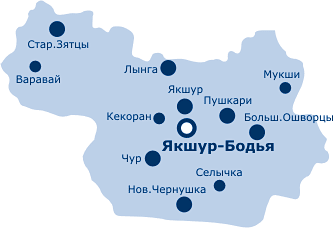 Якшур-Бодьинский район, карта